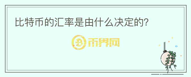 比特幣的匯率是由什么決定的？