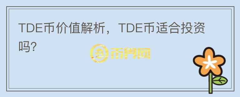 TDE幣價(jià)值解析，TDE幣適合投資嗎？