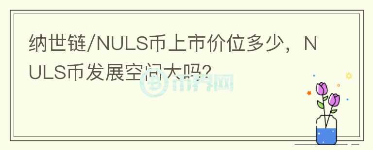納世鏈/NULS幣上市價位多少，NULS幣發(fā)展空間大嗎？