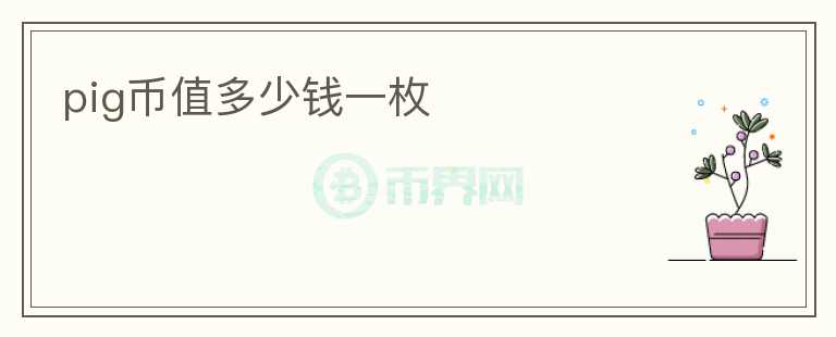 pig幣值多少錢一枚