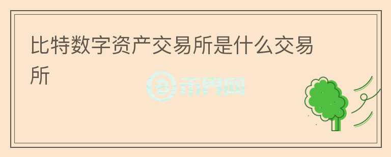 比特?cái)?shù)字資產(chǎn)交易所是什么交易所
