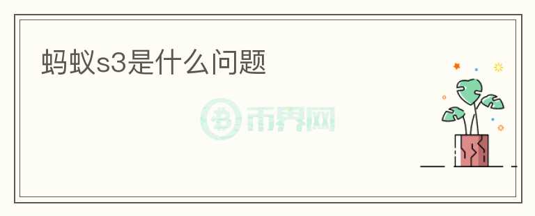 螞蟻s3是什么問題
