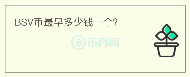 BSV幣最早多少錢一個？