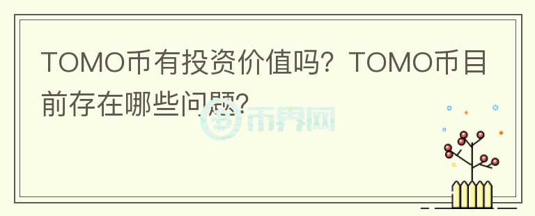 TOMO幣有投資價(jià)值嗎？TOMO幣目前存在哪些問題？