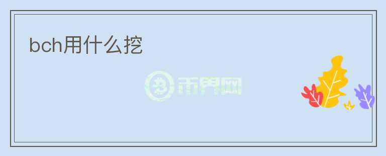 bch用什么挖