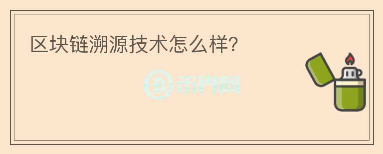 區(qū)塊鏈溯源技術(shù)怎么樣？