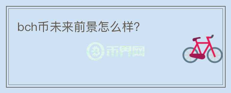 bch幣未來前景怎么樣？