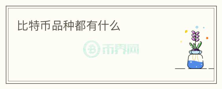 比特幣品種都有什么