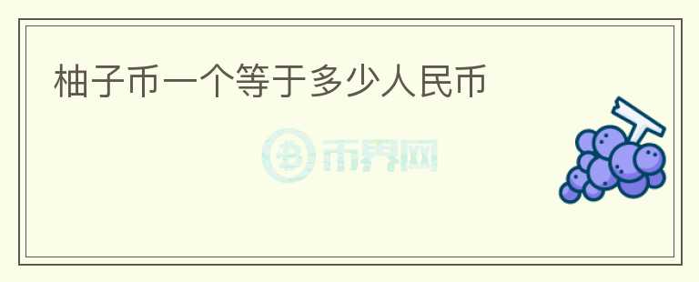 柚子幣一個等于多少人民幣