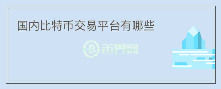 國內(nèi)比特幣交易平臺有哪些