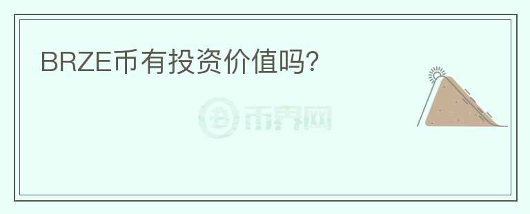 BRZE幣有投資價值嗎？