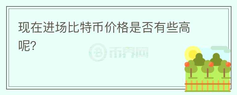 現(xiàn)在進場比特幣價格是否有些高呢？
