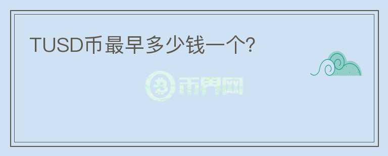 TUSD幣最早多少錢(qián)一個(gè)？