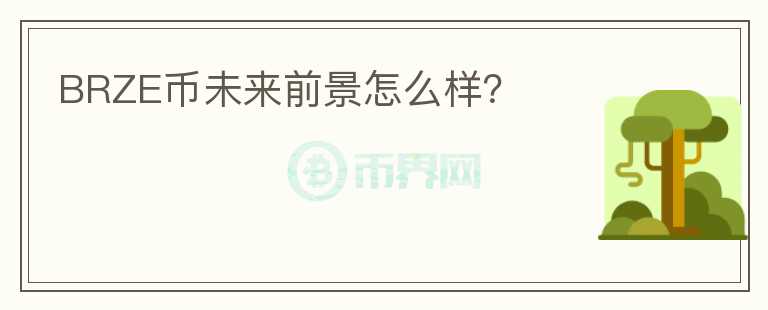 BRZE幣未來前景怎么樣?