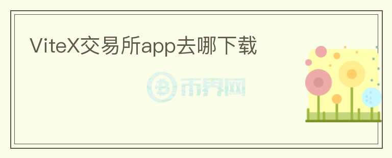 ViteX交易所app去哪下載