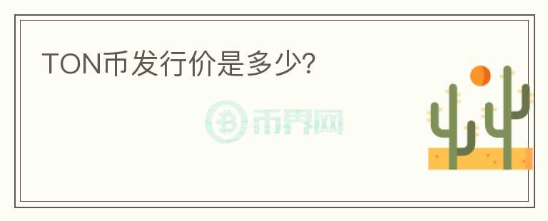 TON幣發(fā)行價是多少？