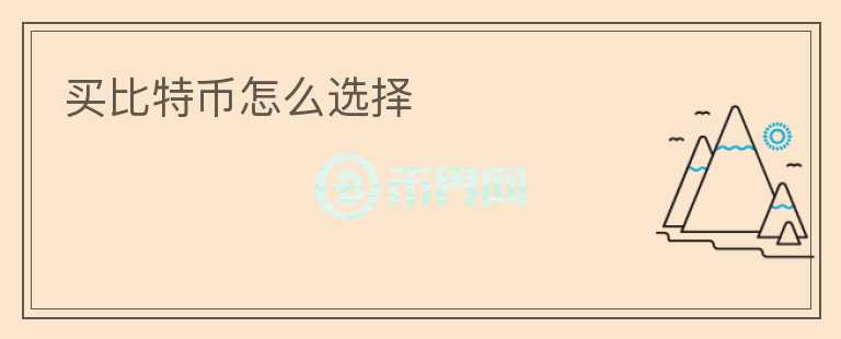 買比特幣怎么選擇