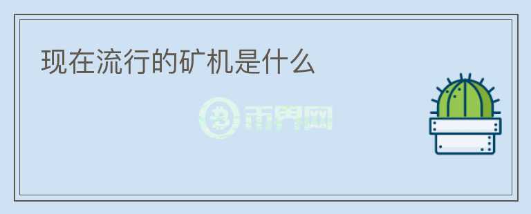 現(xiàn)在流行的礦機(jī)是什么