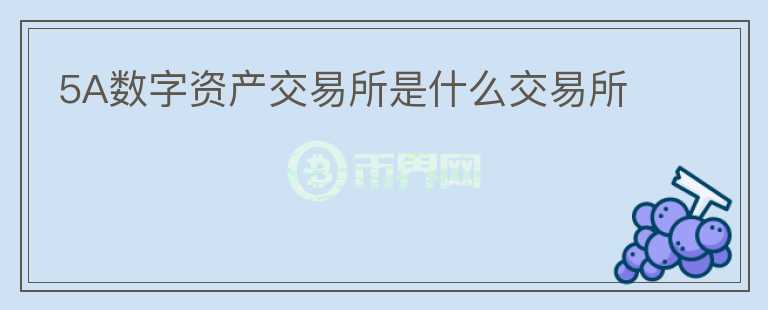 5A數(shù)字資產(chǎn)交易所是什么交易所