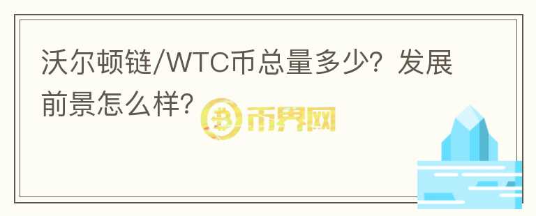 沃爾頓鏈/WTC幣總量多少？發(fā)展前景怎么樣？