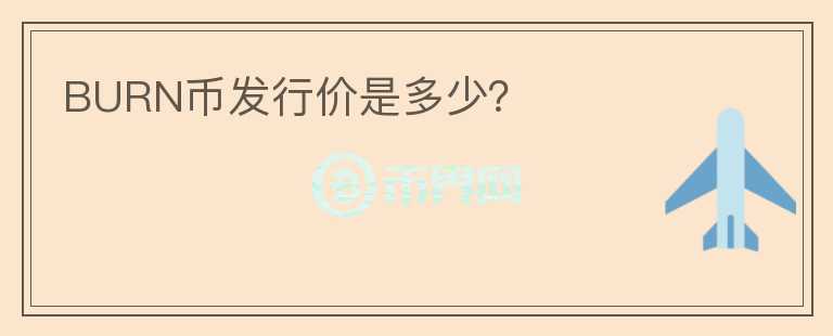 BURN幣發(fā)行價是多少？