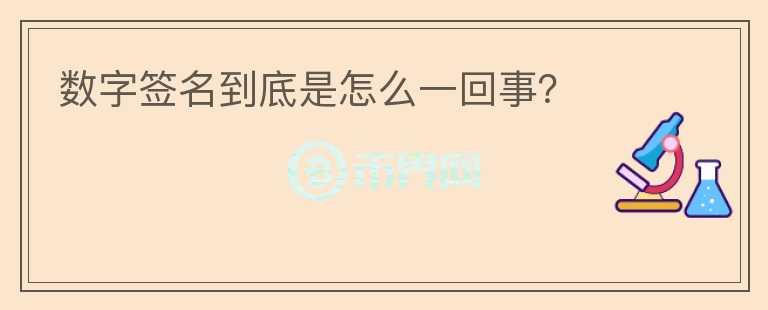 數(shù)字簽名到底是怎么一回事？