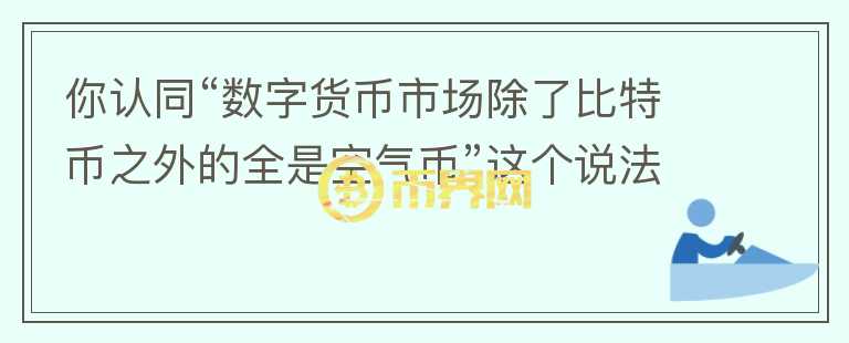 你認同“數(shù)字貨幣市場除了比特幣之外的全是空氣幣”這個說法嗎？為什么？
