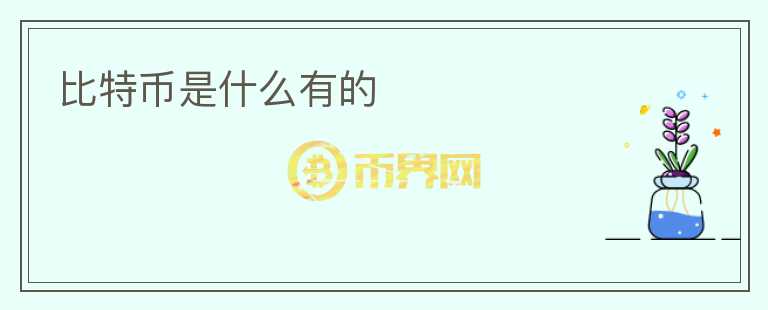 比特幣是什么有的