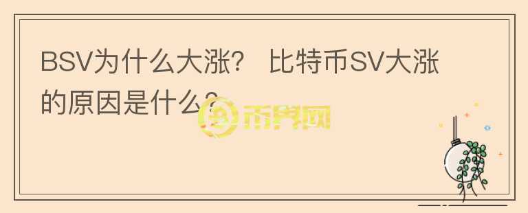 BSV為什么大漲？ 比特幣SV大漲的原因是什么？
