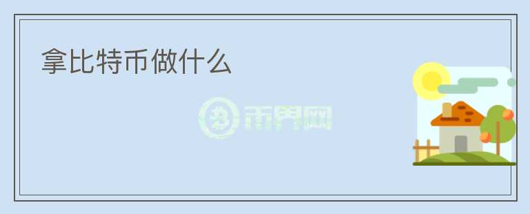 拿比特幣做什么