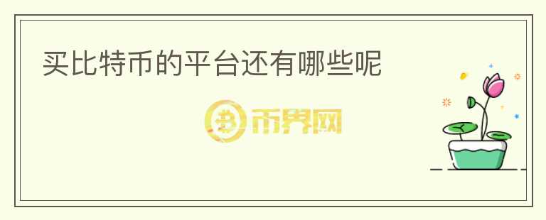 買比特幣的平臺還有哪些呢