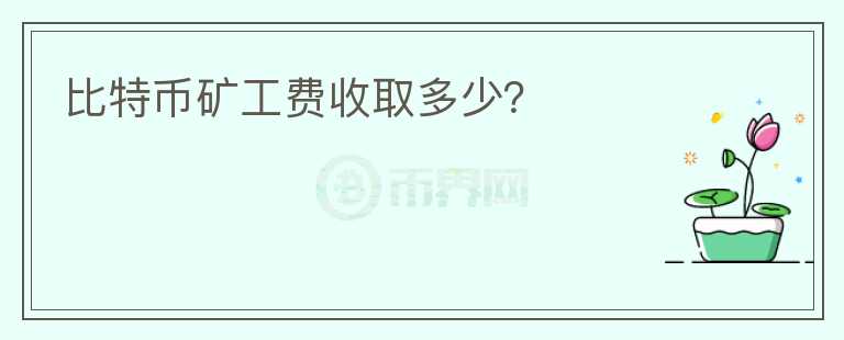 比特幣礦工費收取多少？