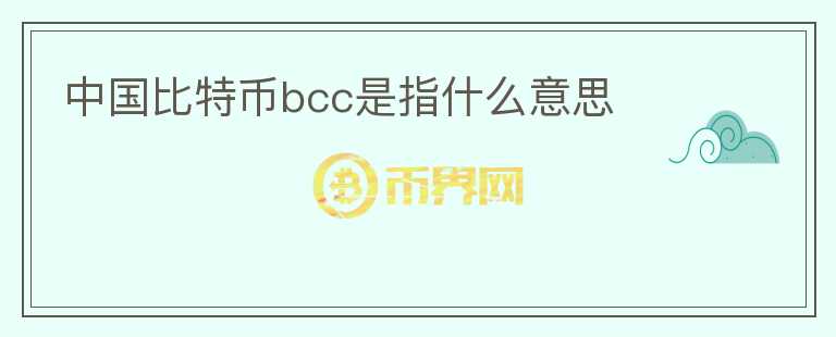 中國比特幣bcc是指什么意思