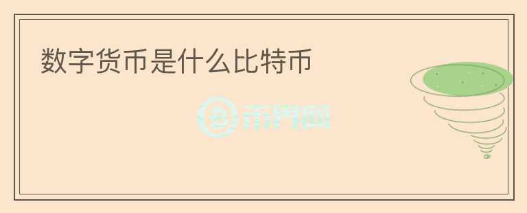數(shù)字貨幣是什么比特幣