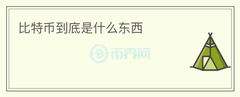 比特幣到底是什么東西