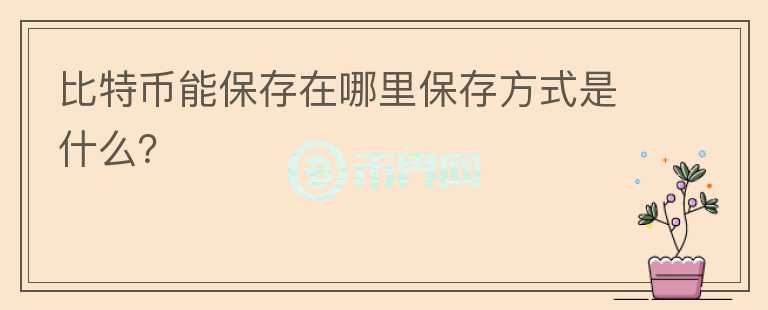 比特幣能保存在哪里保存方式是什么？