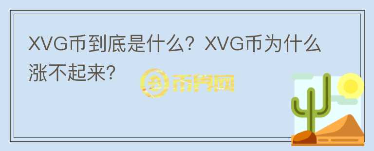 XVG幣到底是什么？XVG幣為什么漲不起來？