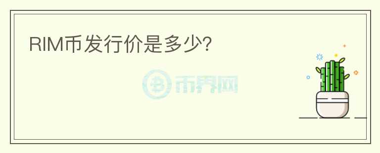 RIM幣發(fā)行價(jià)是多少？