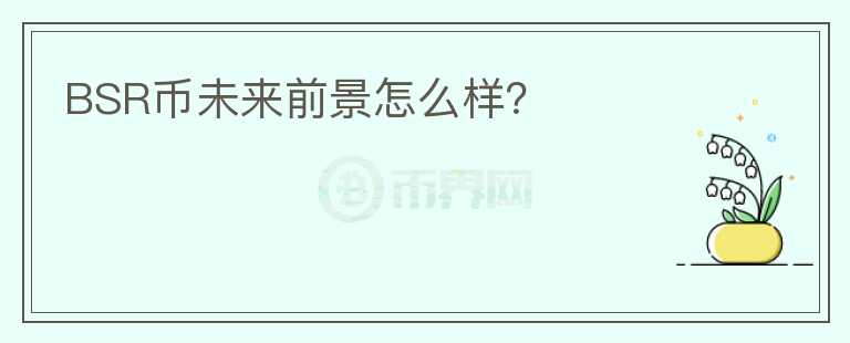 BSR幣未來前景怎么樣？