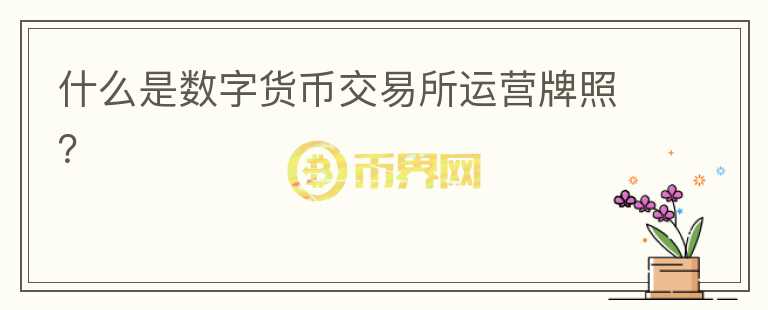 什么是數(shù)字貨幣交易所運營牌照?