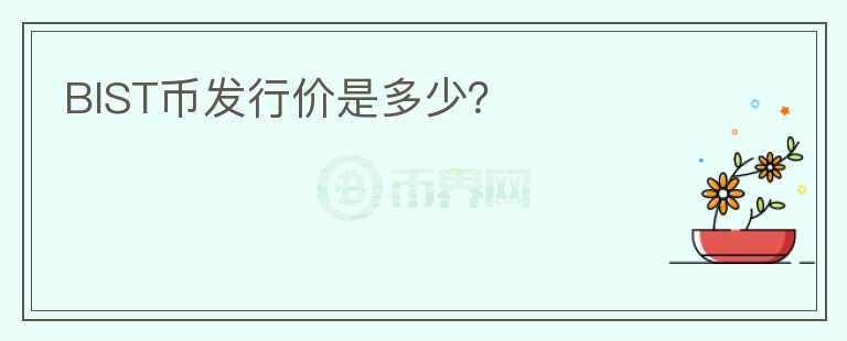 BIST幣發(fā)行價是多少？