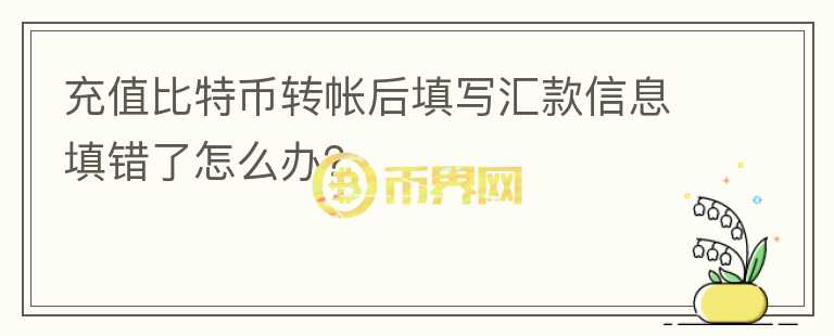 充值比特幣轉(zhuǎn)帳后填寫匯款信息填錯(cuò)了怎么辦？