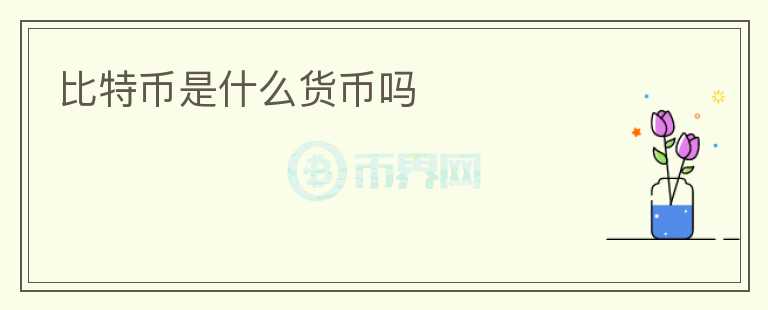 比特幣是什么貨幣嗎
