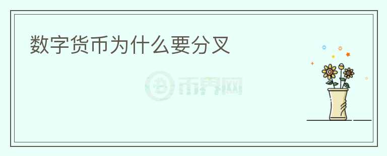 數(shù)字貨幣為什么要分叉