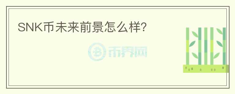 SNK幣未來(lái)前景怎么樣？