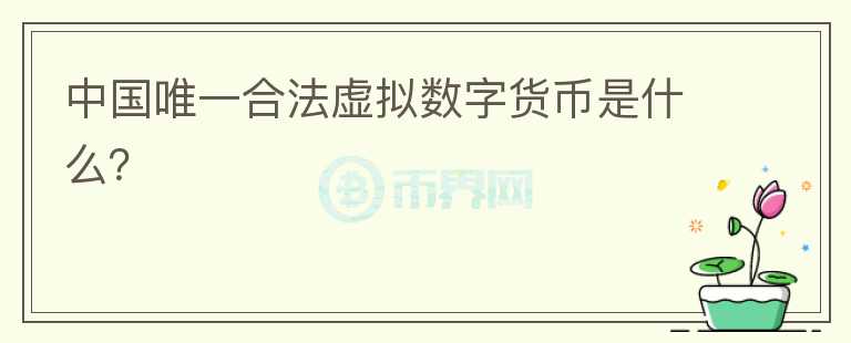 中國唯一合法虛擬數(shù)字貨幣是什么？