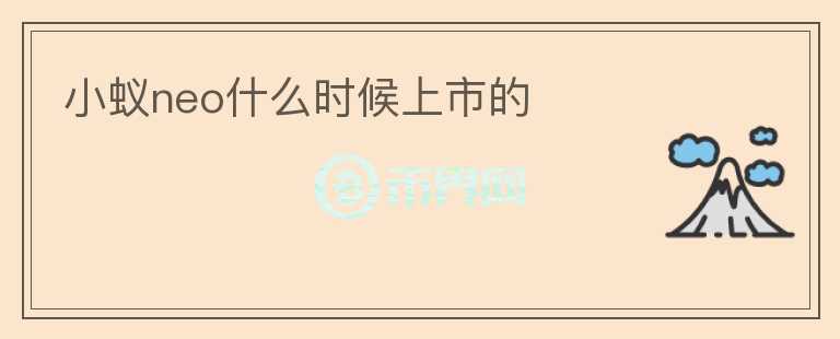 小蟻neo什么時(shí)候上市的