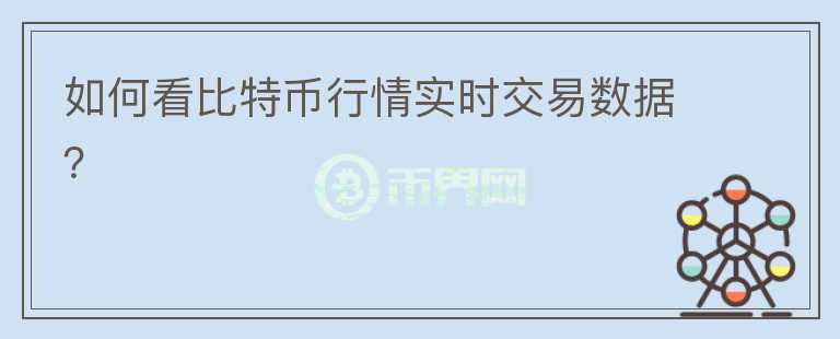 如何看比特幣行情實時交易數(shù)據(jù)？