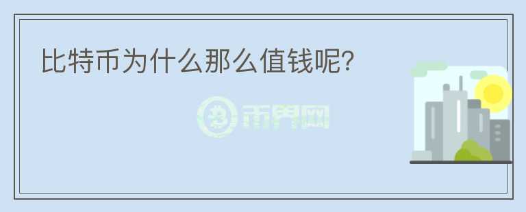 比特幣為什么那么值錢呢？