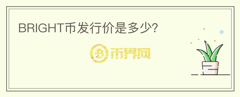 BRIGHT幣發(fā)行價是多少？